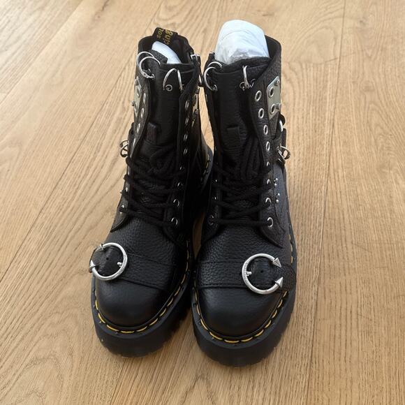 Dr. Martens - Jadon Hardware Max Milled Napa Leather Platform Buckle Boots Black - Picture 6 of 8